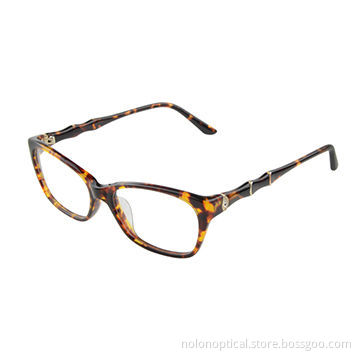 Hot sale newest acetate optical frames with metal trim in tortoise